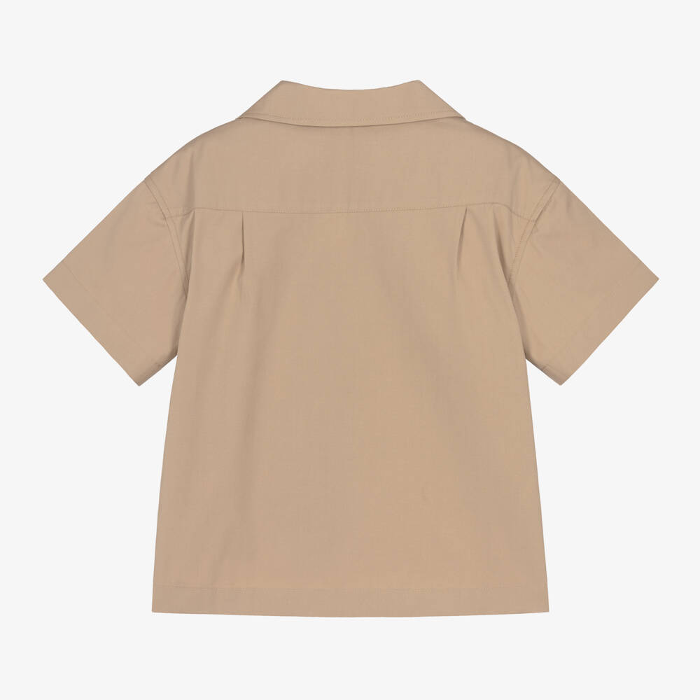 Dolce & Gabbana-Boys Tan Embroidered Cotton Top | Childrensalon Outlet