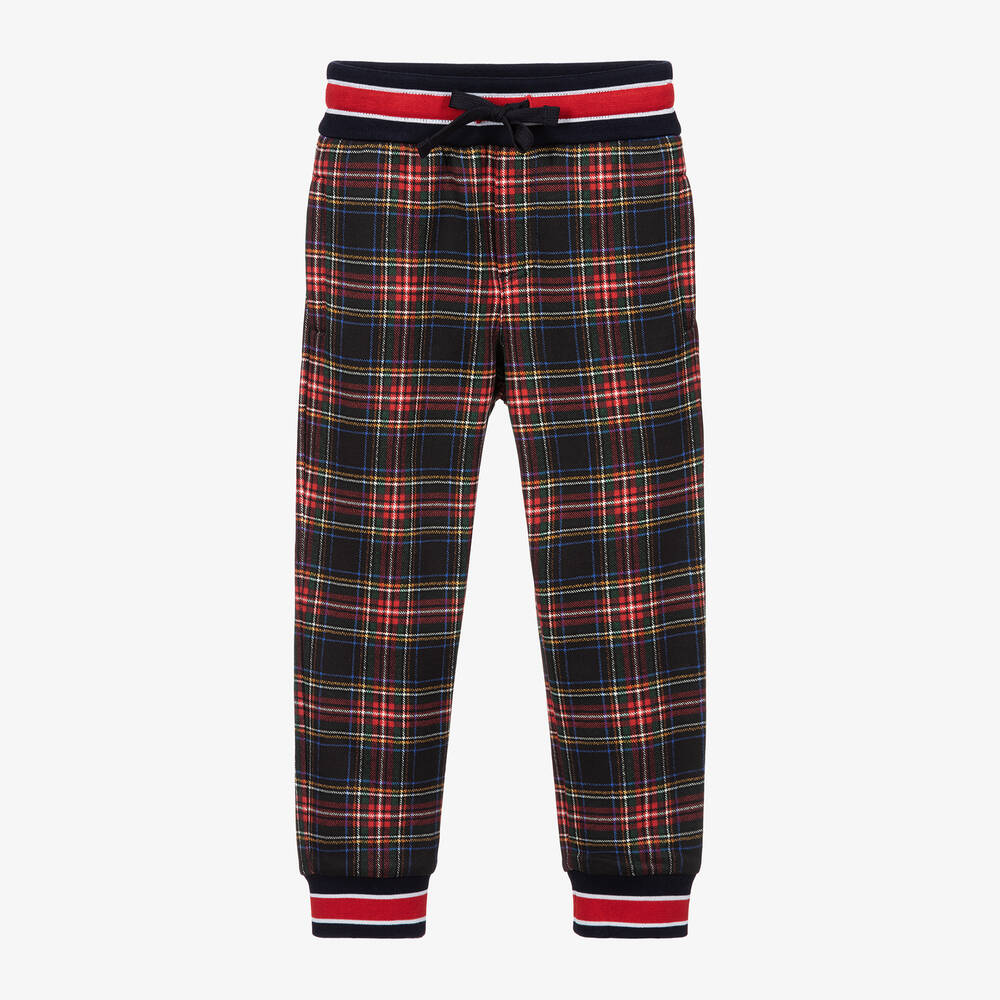 Dolce & Gabbana - Хлопковые спортивные брюки в шотландскую клетку для мальчиков | Childrensalon