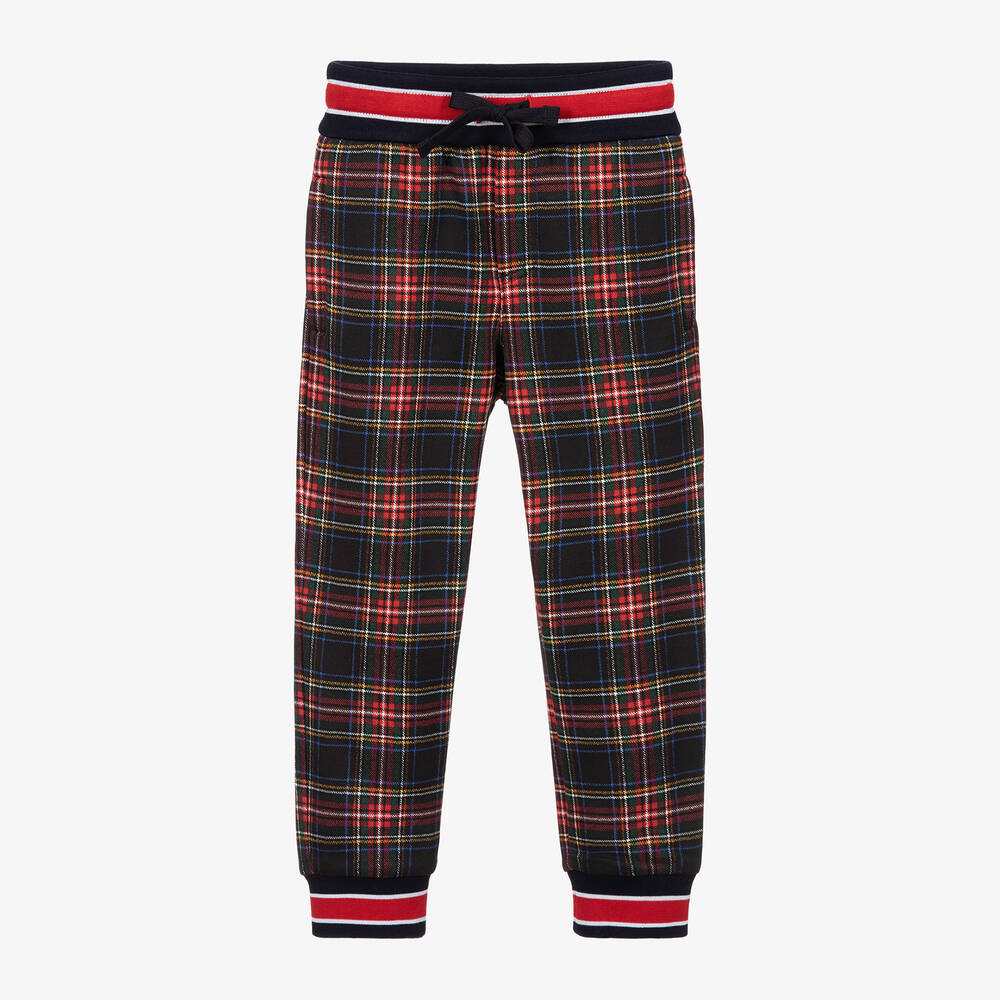 Dolce & Gabbana - Boys Tartan Cotton Joggers | Childrensalon