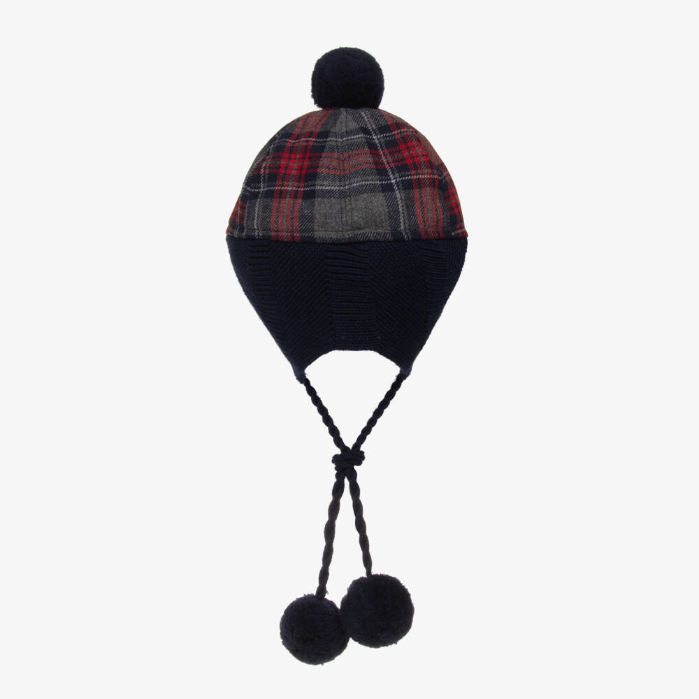 Dolce & Gabbana-كاب تارتان مزيج صوف لون رمادي للأولاد | Childrensalon Outlet