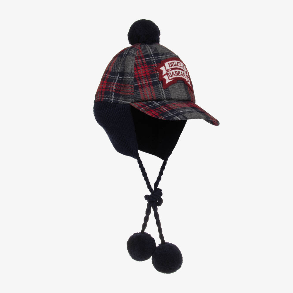 Dolce & Gabbana-Boys Tartan Wool Check Hat | Childrensalon Outlet