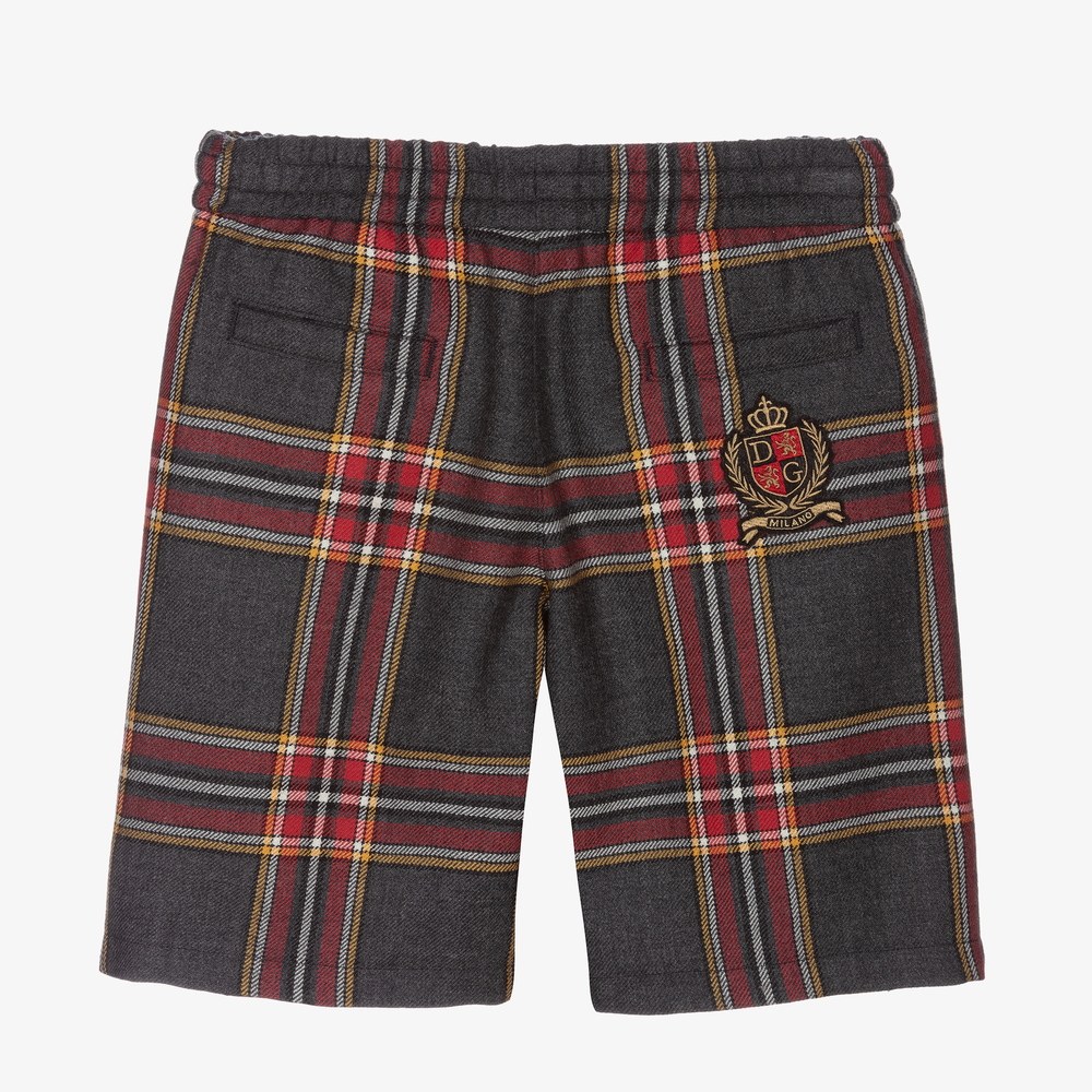 Dolce & Gabbana-Boys Tartan Wool Shorts | Childrensalon Outlet