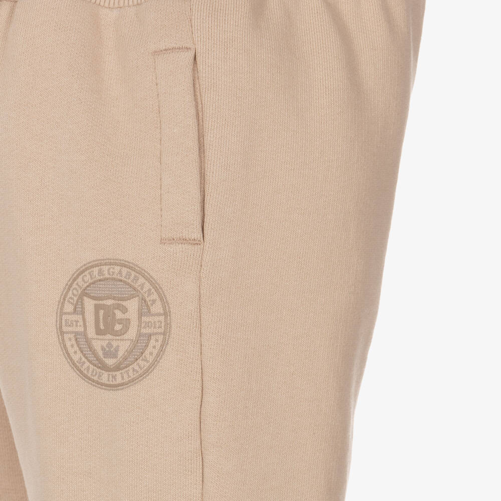 Dolce & Gabbana-Boys Taupe Cotton Jogging Trousers | Childrensalon Outlet