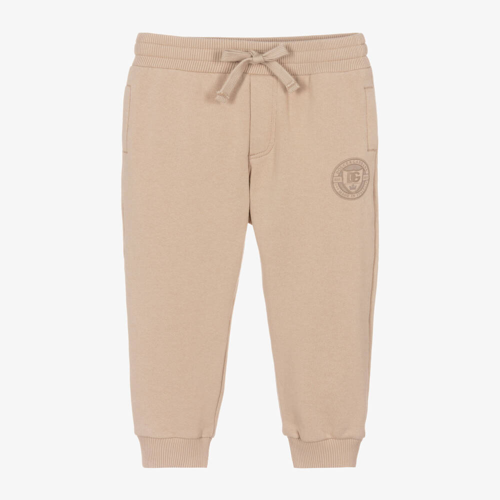 Dolce & Gabbana-Boys Taupe Cotton Jogging Trousers | Childrensalon Outlet