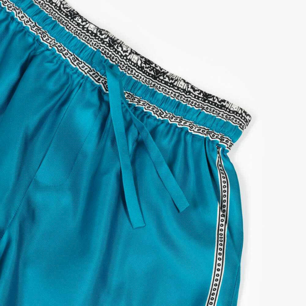 Dolce & Gabbana-Boys Teal Silk Bandana Shorts | Childrensalon Outlet
