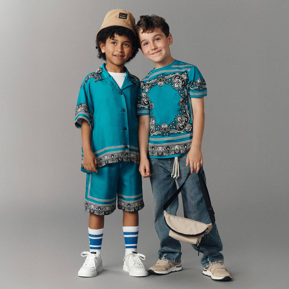 Dolce & Gabbana-Boys Turquoise Bandana Tee | Childrensalon Outlet