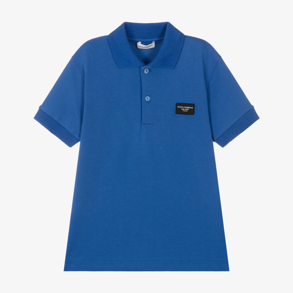 Dolce & Gabbana-Boys Vibrant Blue Cotton Polo | Childrensalon Outlet