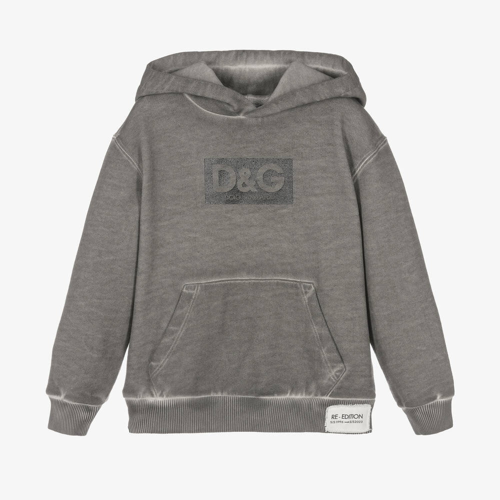 Dolce & Gabbana - Sweat à capuche gris Re-Edition | Childrensalon