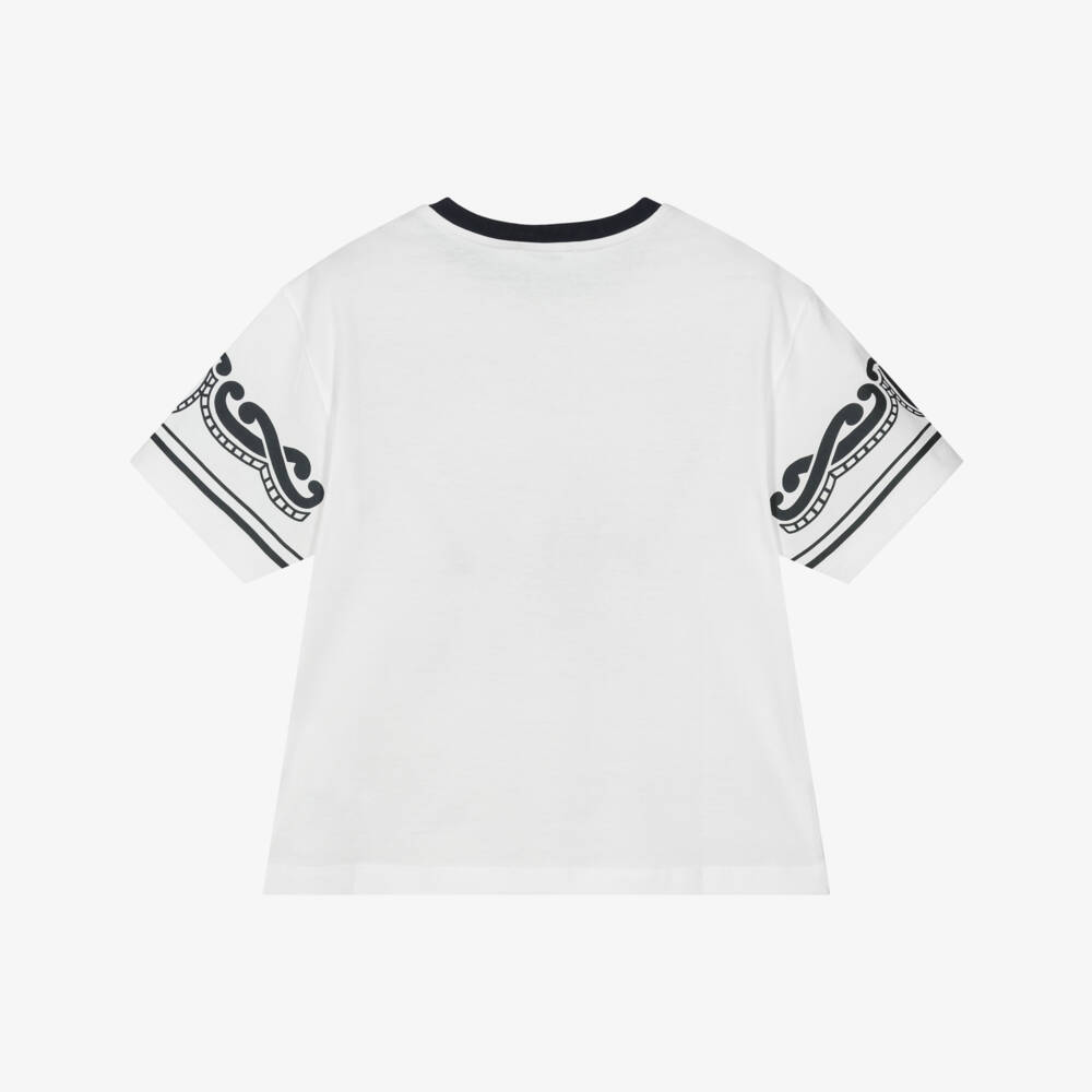 Dolce & Gabbana-Boys White Bandana Cotton Top | Childrensalon Outlet