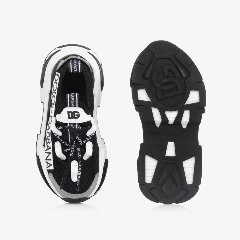 Dolce & Gabbana-Boys White & Black Sock Trainers | Childrensalon Outlet
