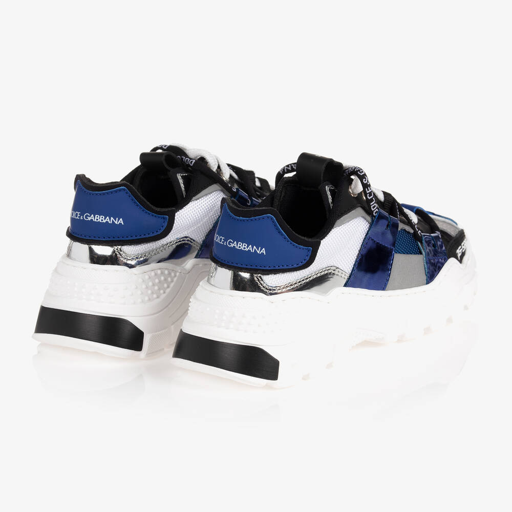 Dolce & Gabbana - Boys White & Blue Trainers | Childrensalon