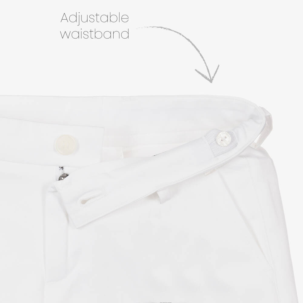 Dolce & Gabbana-شورت برمودا قطن تويل لون أبيض للأولاد | Childrensalon Outlet