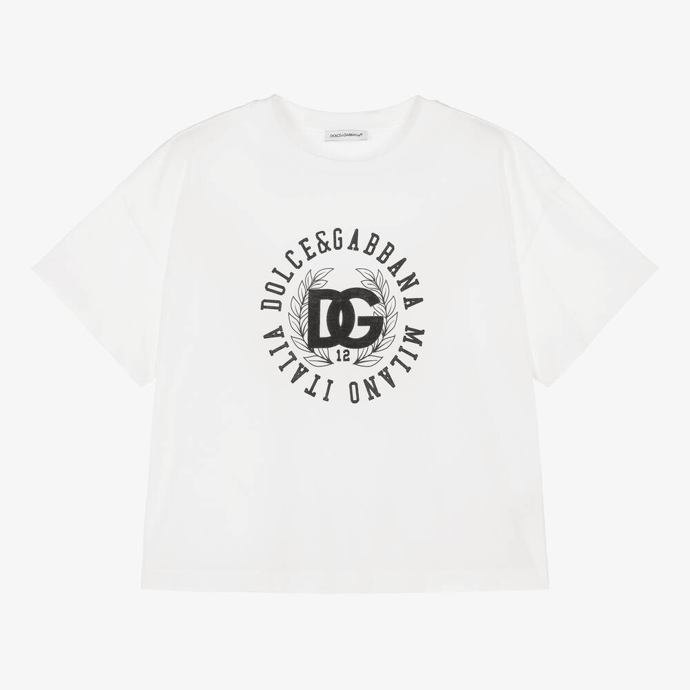 Dolce & Gabbana - T-shirt blanc en coton Garçon | Childrensalon