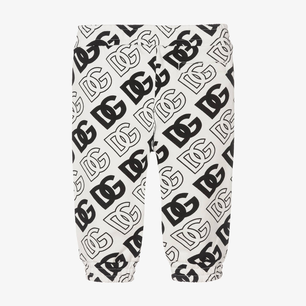 Dolce & Gabbana - Boys White DG Logo Joggers | Childrensalon