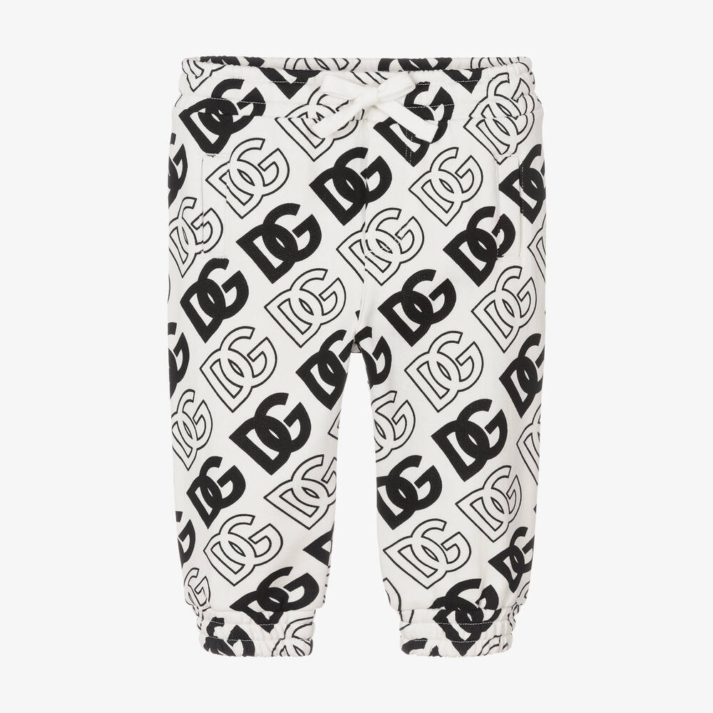 Dolce & Gabbana - Boys White DG Logo Joggers | Childrensalon