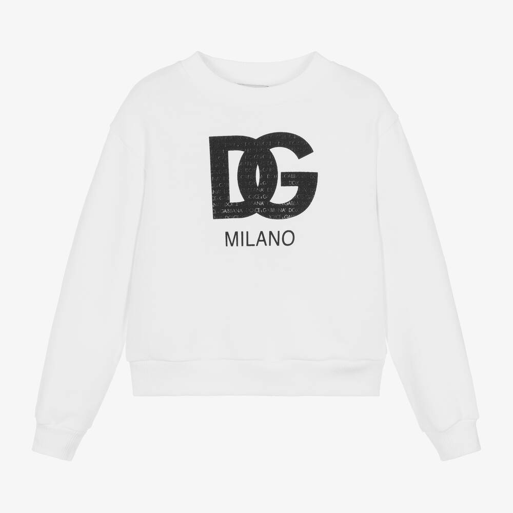 Dolce & Gabbana-Белый хлопковый свитшот DG Milano для мальчиков | Childrensalon Outlet