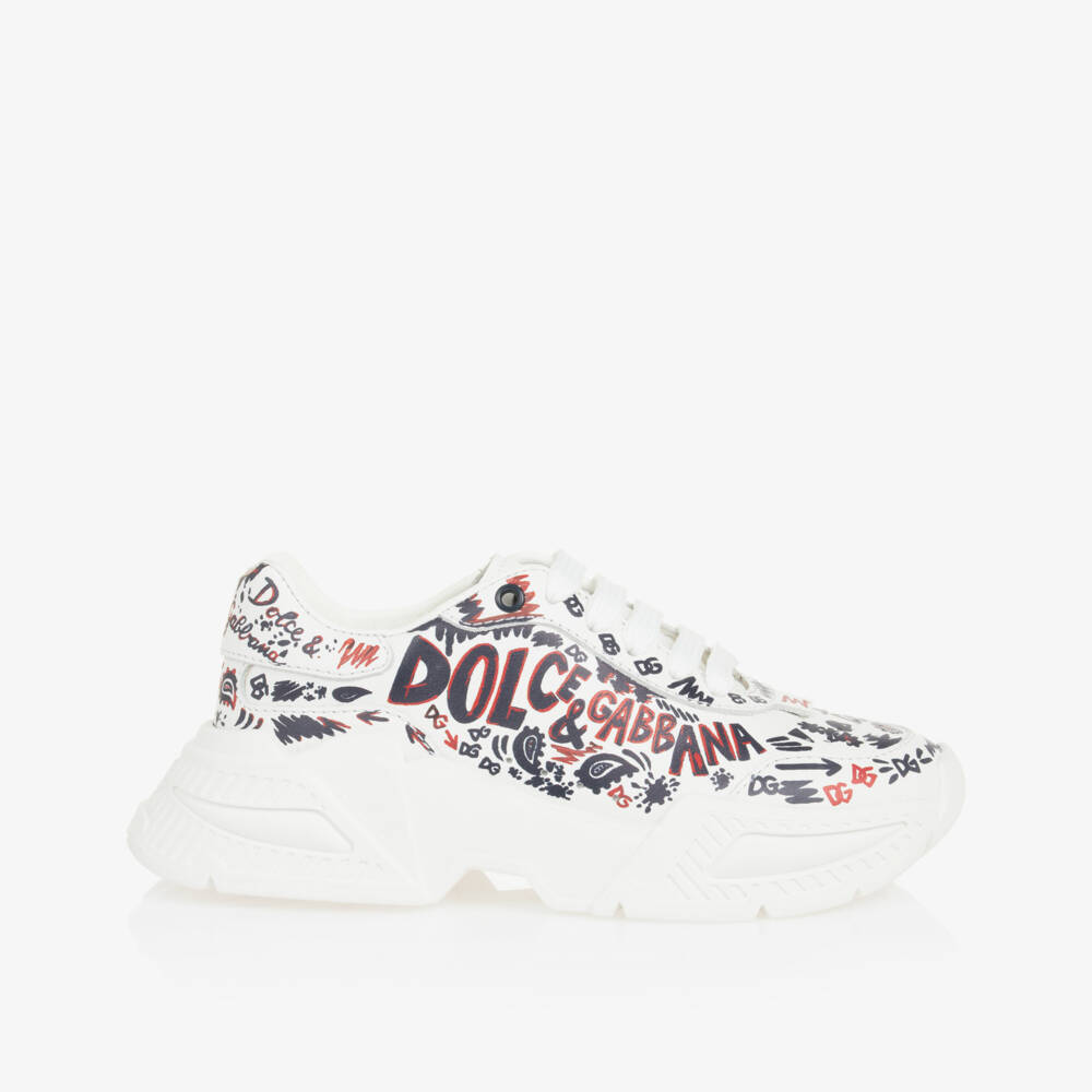 Dolce & Gabbana-Boys White Doodle Trainers | Childrensalon Outlet