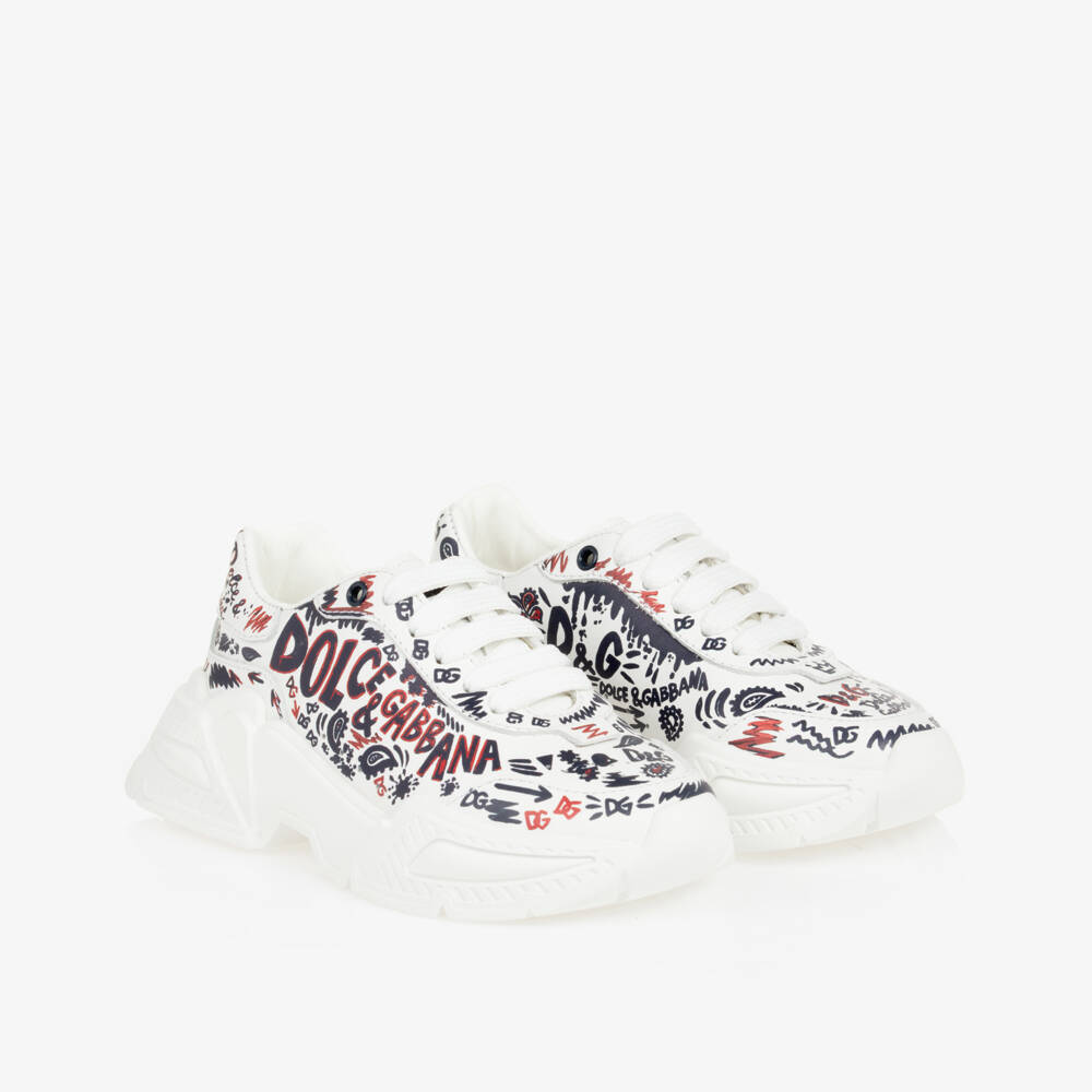 Dolce & Gabbana-Boys White Doodle Trainers | Childrensalon Outlet