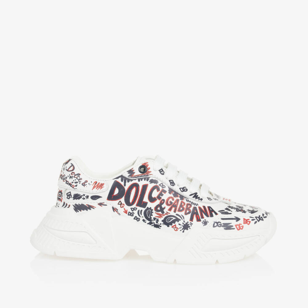 Dolce & Gabbana-Boys White Doodle Trainers | Childrensalon Outlet