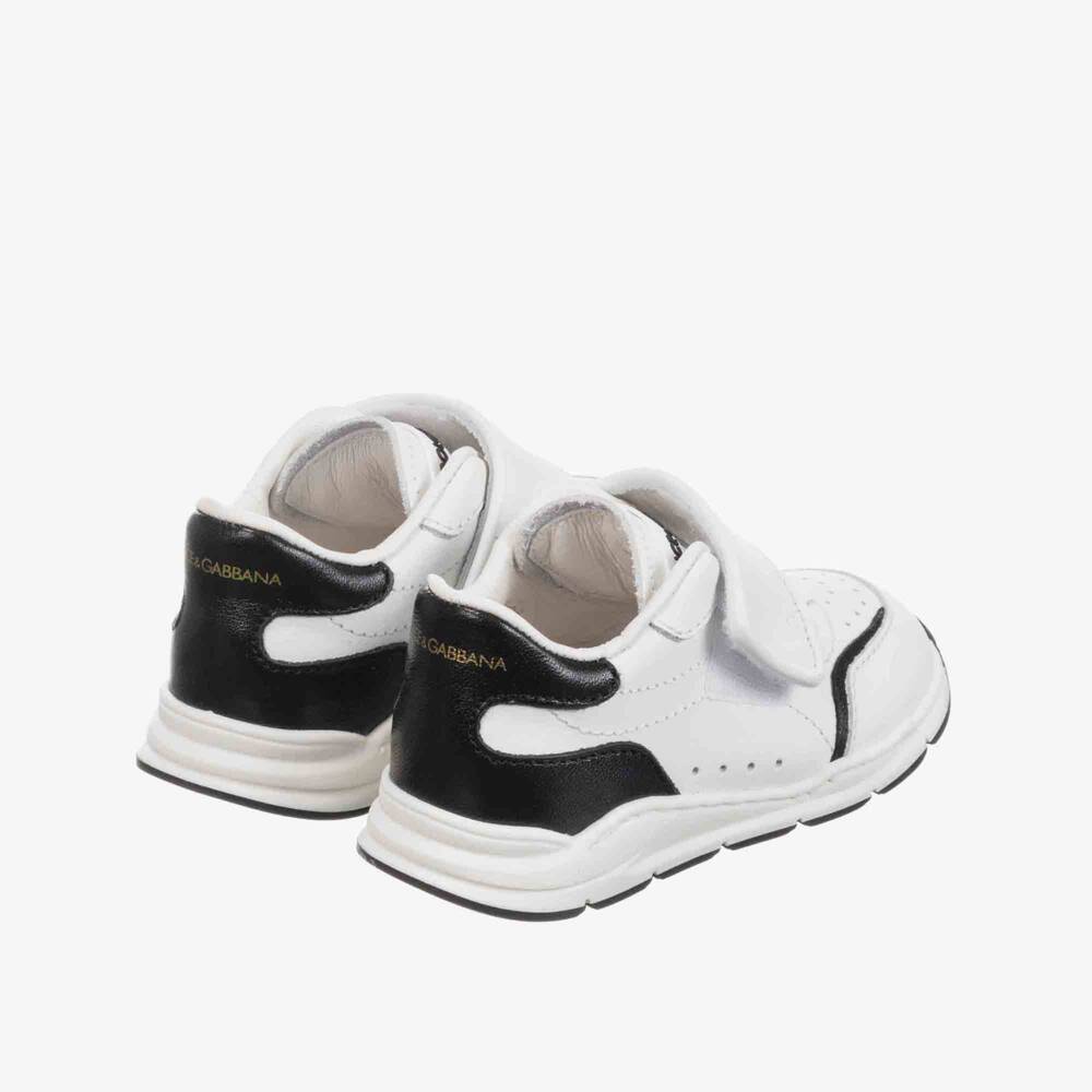 Dolce & Gabbana-ترينرز جلد لون أبيض وأسود للأولاد | Childrensalon Outlet