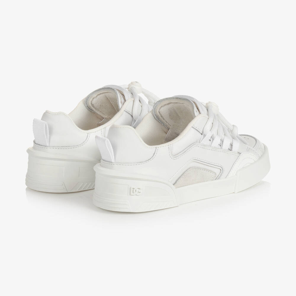 Dolce Gabbana Baskets blanches en cuir gar on Childrensalon
