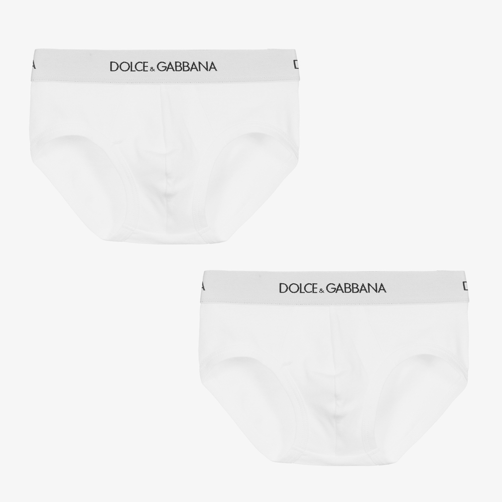 Dolce & Gabbana-Boys White Logo Pants (2 Pack) | Childrensalon Outlet
