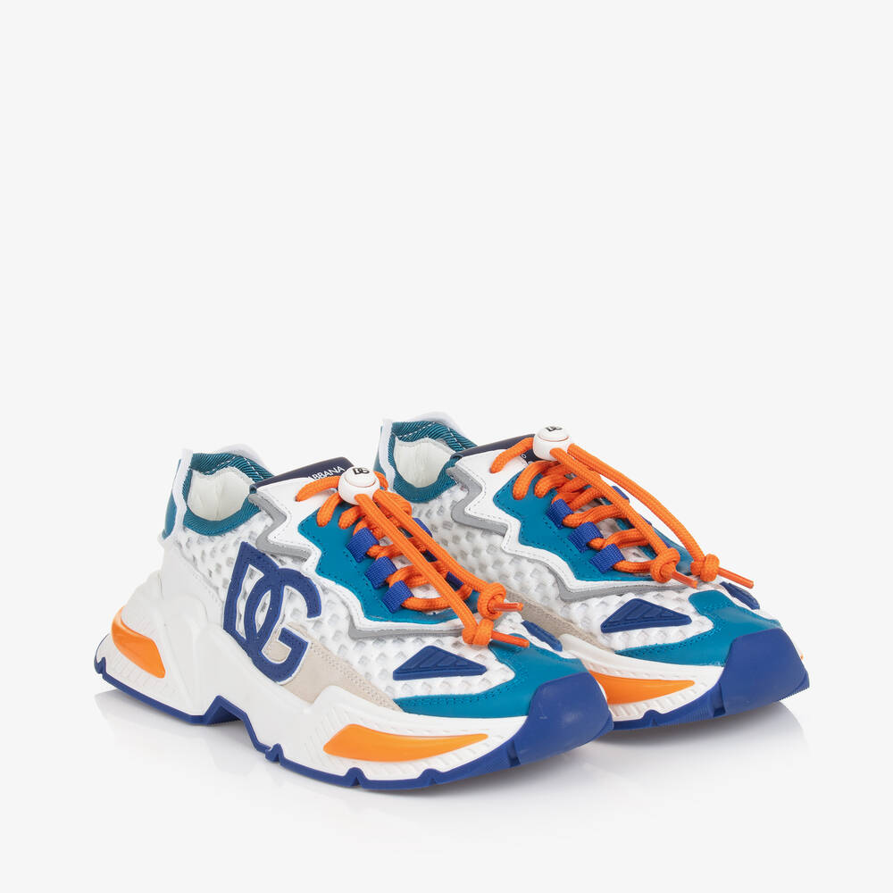 Dolce & Gabbana-Boys White Mesh Daymaster Trainers | Childrensalon Outlet