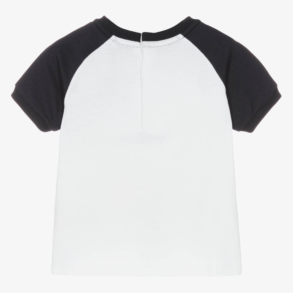 Dolce & Gabbana-Boys White & Navy Blue Logo T-Shirt | Childrensalon Outlet
