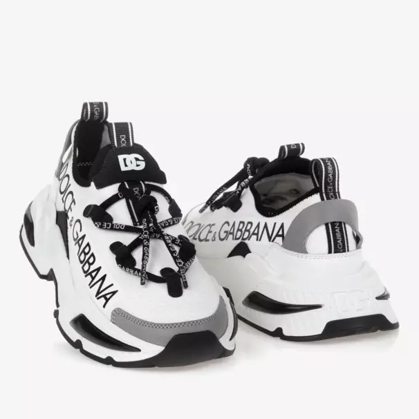 Dolce & Gabbana-Boys White Sock-Style Low-Tops | Childrensalon Outlet