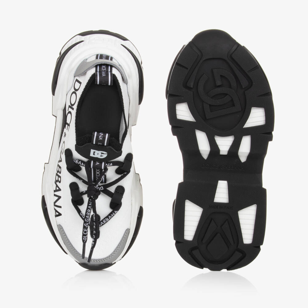 Dolce & Gabbana-Boys White Sock-Style Low-Tops | Childrensalon Outlet