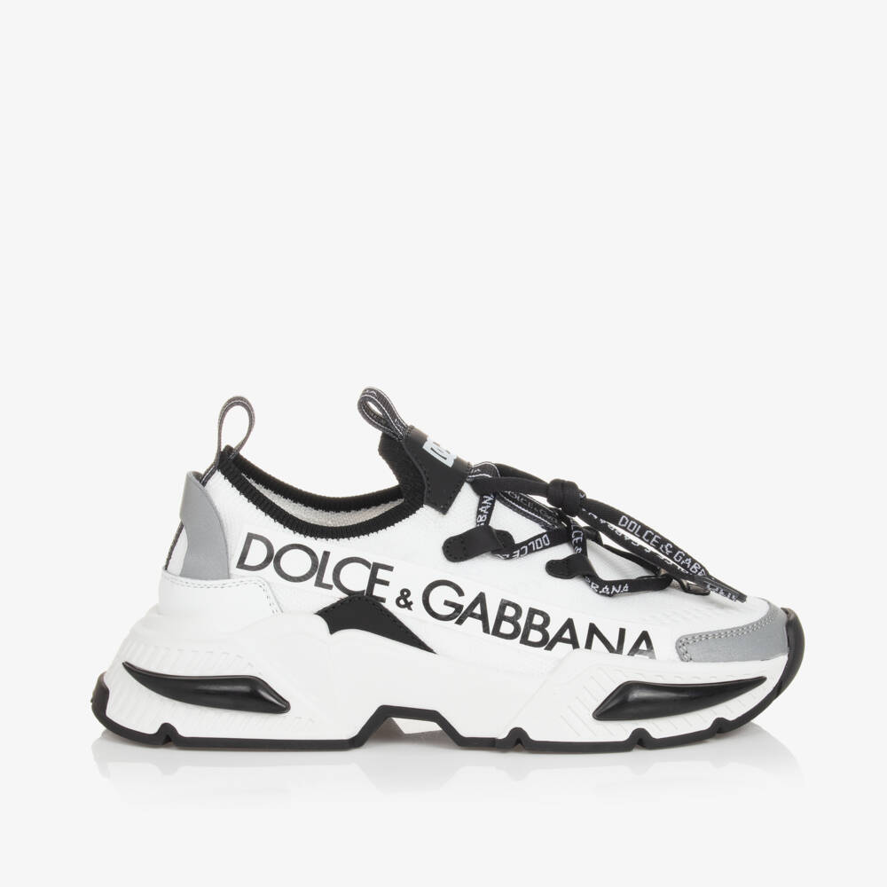 Dolce & Gabbana-Boys White Sock-Style Low-Tops | Childrensalon Outlet