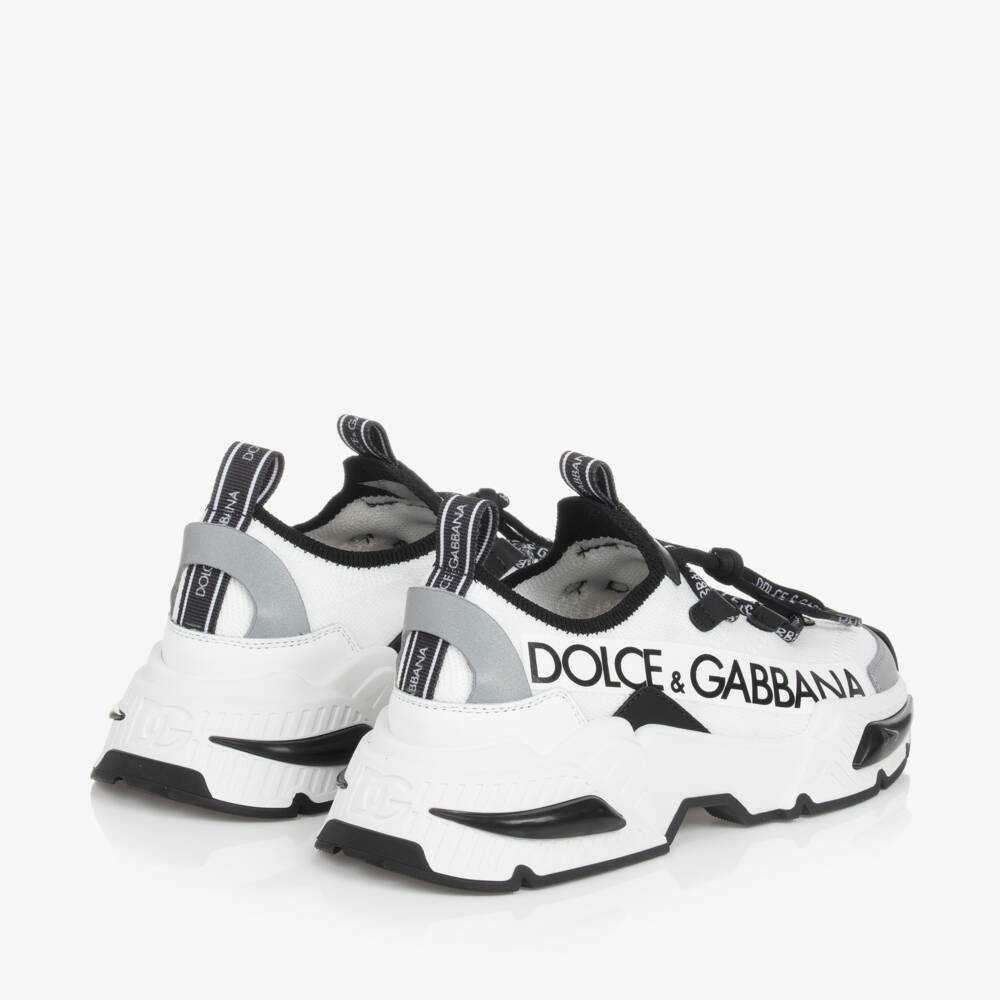 Dolce & Gabbana-Boys White Sock-Style Low-Tops | Childrensalon Outlet