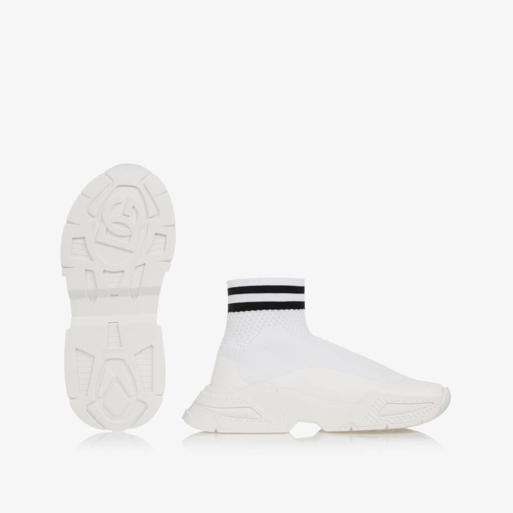 Dolce & Gabbana-Boys White Sock Trainers | Childrensalon Outlet