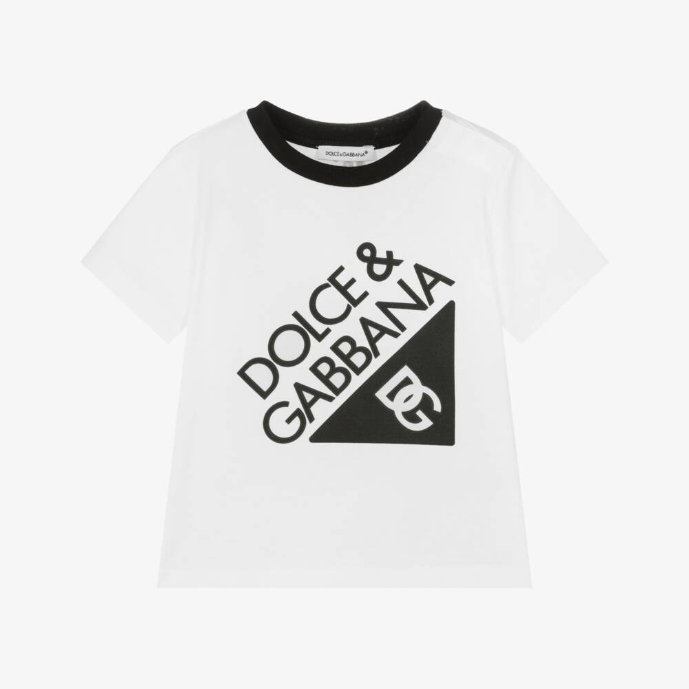 Dolce & Gabbana-تي شيرت قطني ناعم أبيض للأولاد | Childrensalon Outlet