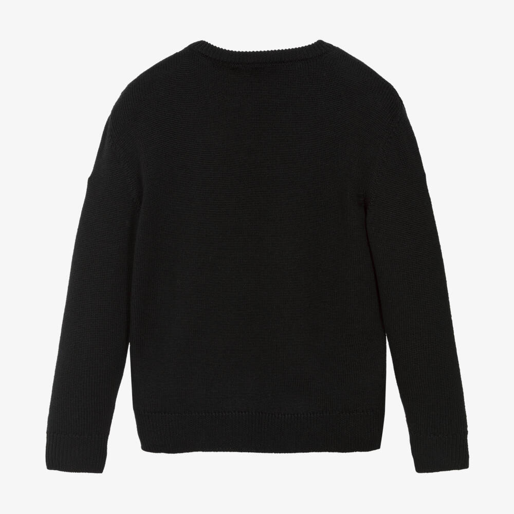 Dolce & Gabbana-Boys Wool Black Knit Jumper | Childrensalon Outlet