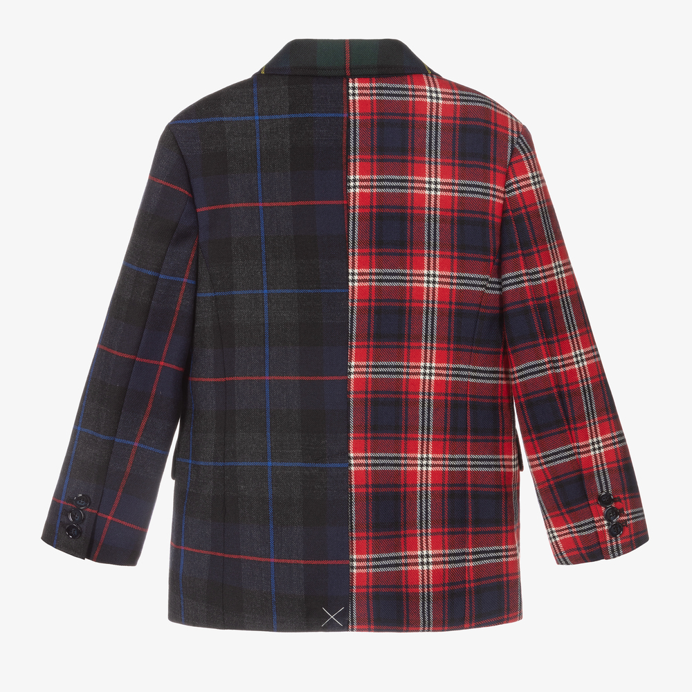 Dolce & Gabbana-Шерстяной блейзер в клетку для мальчиков | Childrensalon Outlet