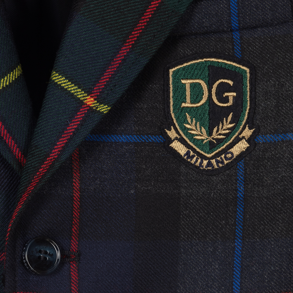 Dolce & Gabbana-Шерстяной блейзер в клетку для мальчиков | Childrensalon Outlet