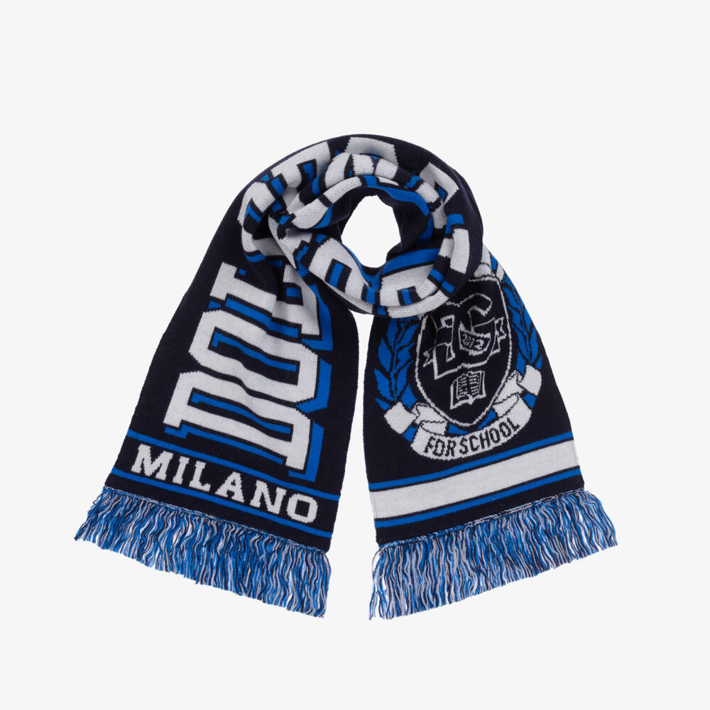 Dolce & Gabbana-Boys Wool Knit Navy Scarf | Childrensalon Outlet