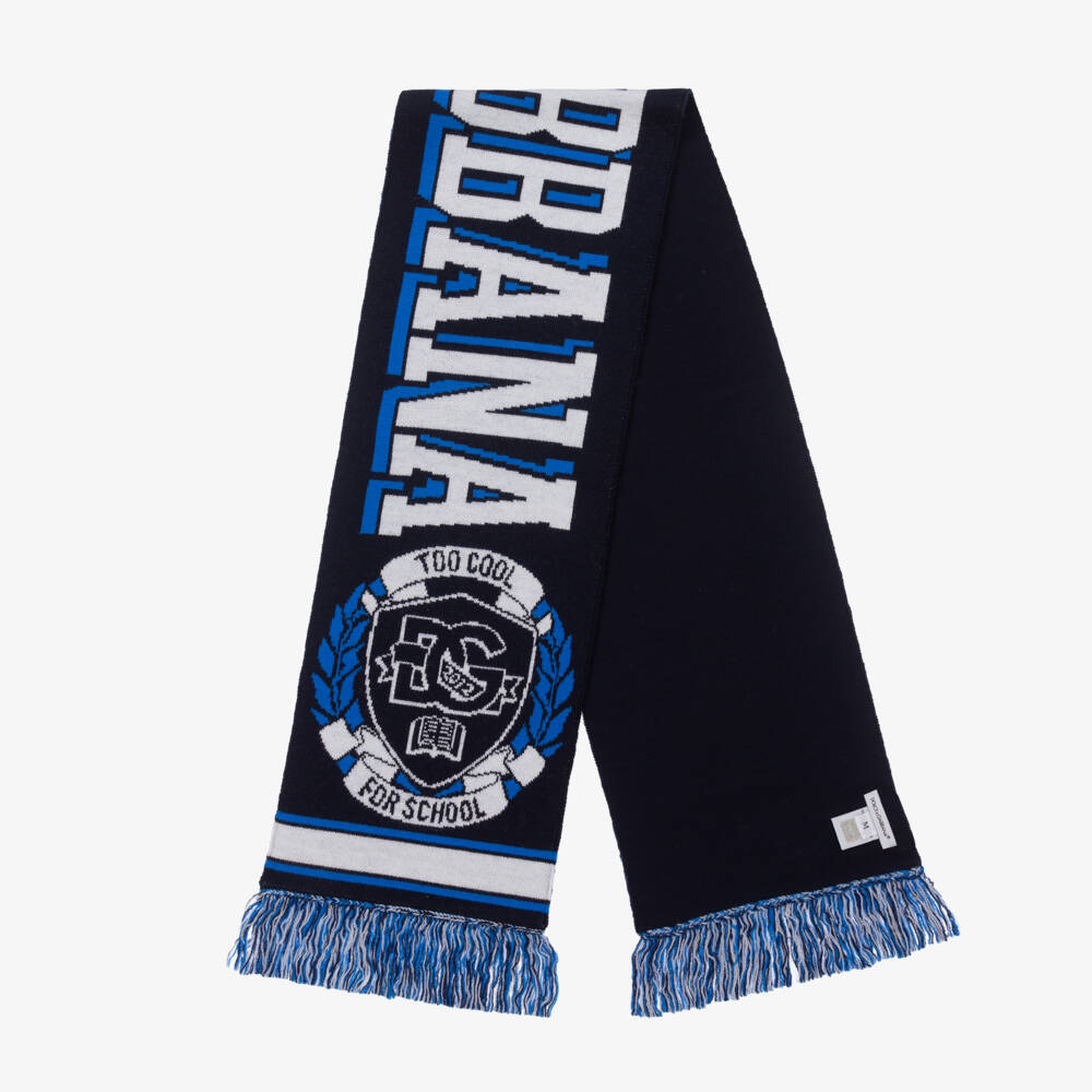 Dolce & Gabbana-Boys Wool Knit Navy Scarf | Childrensalon Outlet