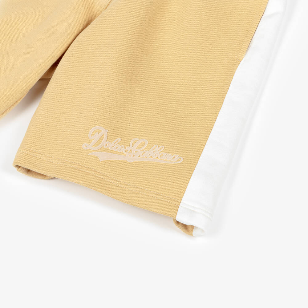 Dolce & Gabbana-Boys Yellow Cotton Jersey Drawstring Shorts | Childrensalon Outlet