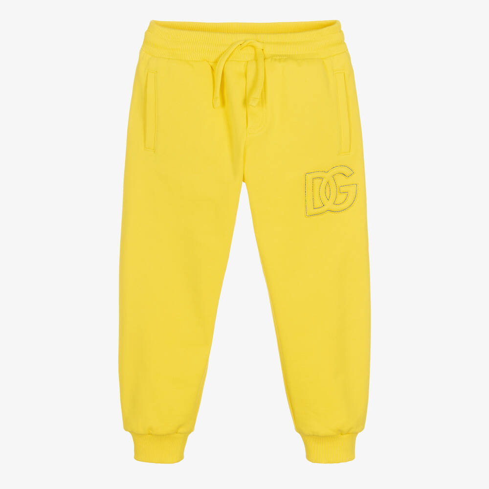 Dolce & Gabbana - Boys Yellow Crossover DG Logo Joggers | Childrensalon
