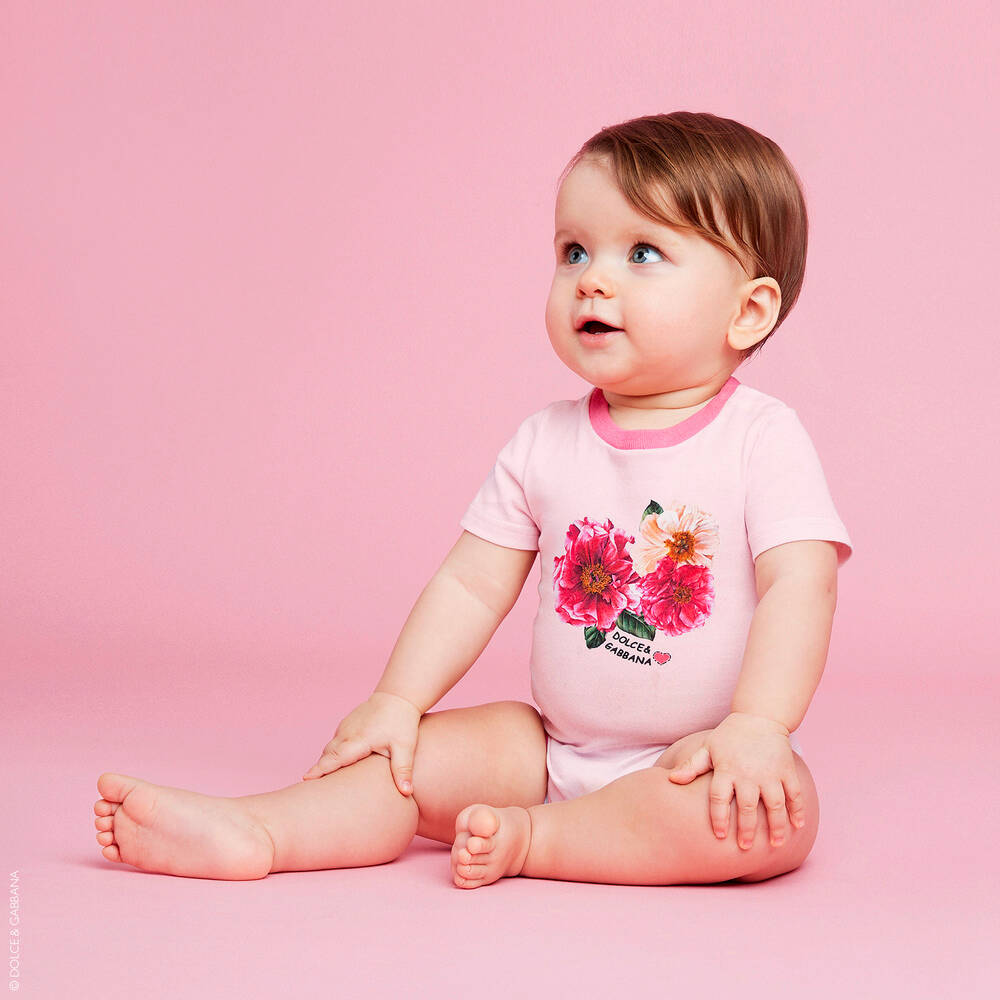 Dolce & Gabbana-Боди с камелиями (3 шт.) | Childrensalon Outlet