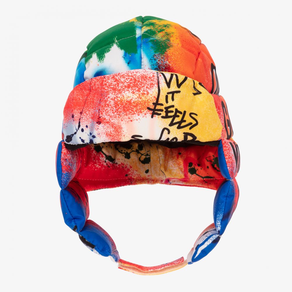 Dolce & Gabbana - Разноцветная шапка-ушанка с граффити | Childrensalon