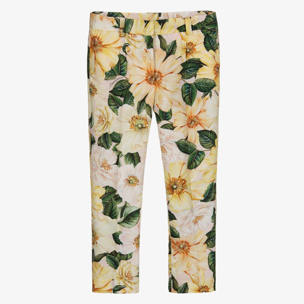 Dolce & Gabbana -  Cotton Camellia Trousers | Childrensalon