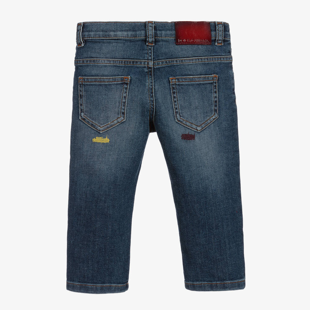 Dolce & Gabbana-Denim Multicolour Stitch Jeans | Childrensalon Outlet