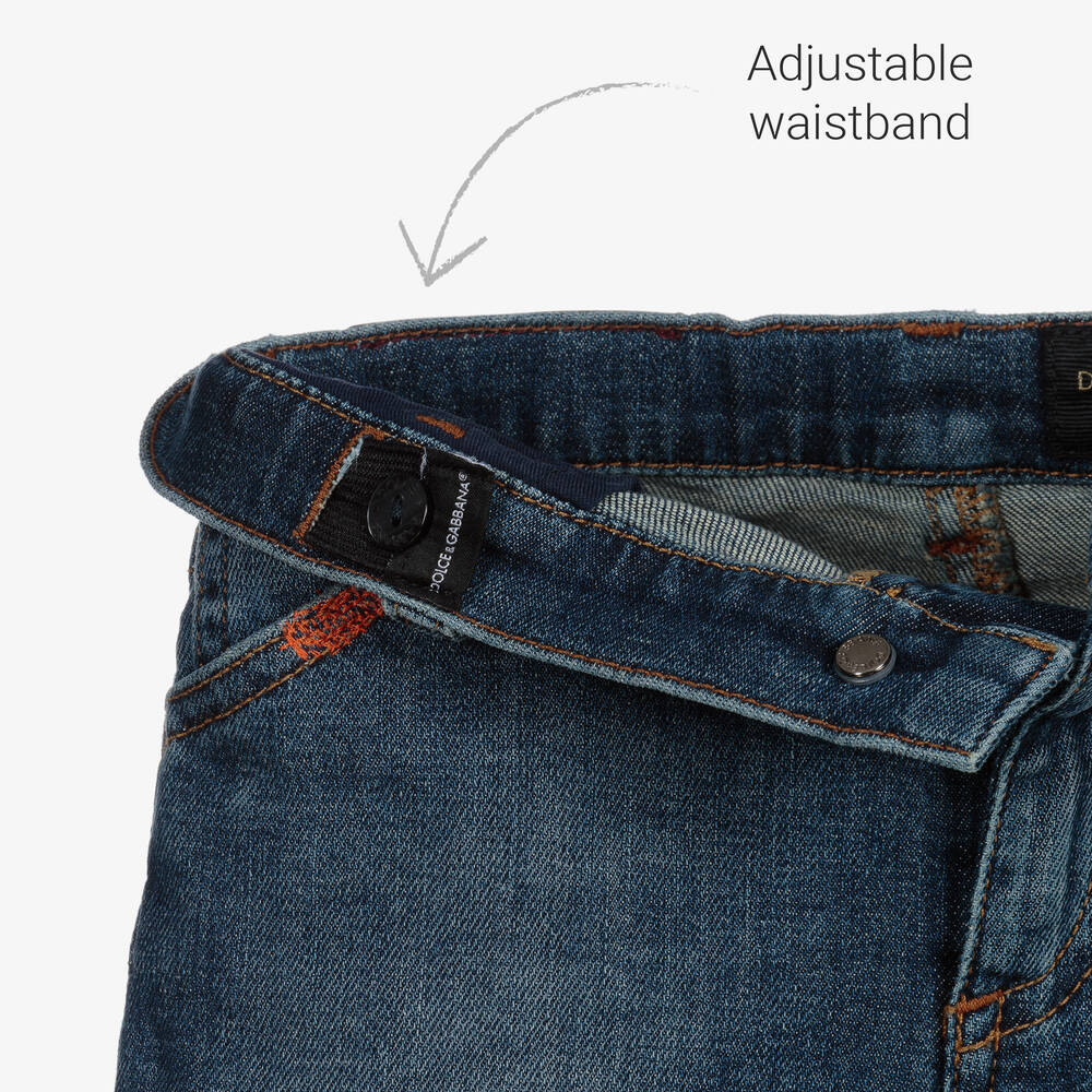 Dolce & Gabbana-Denim Multicolour Stitch Jeans | Childrensalon Outlet