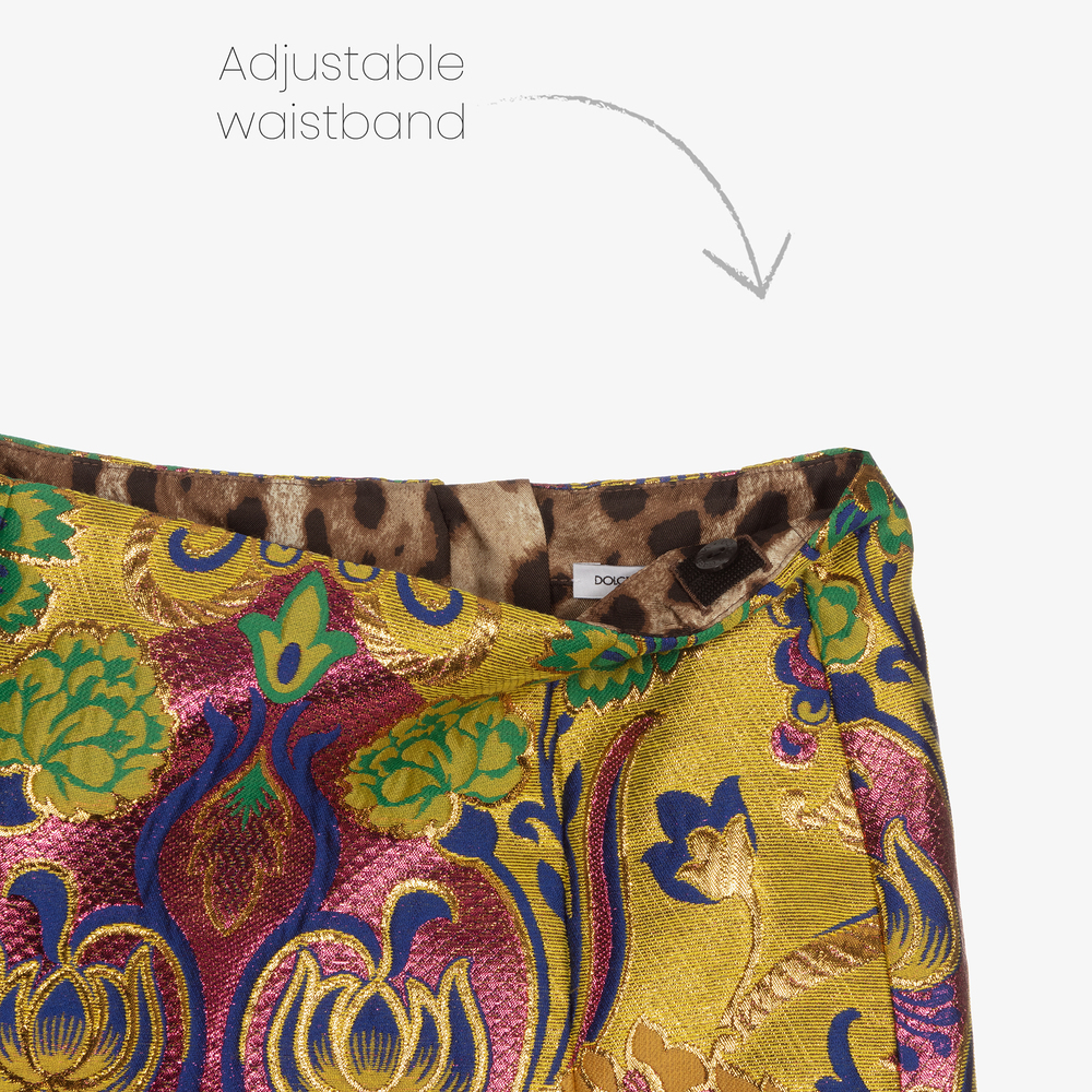 Dolce & Gabbana-Floral Lurex Jacquard Skirt | Childrensalon Outlet