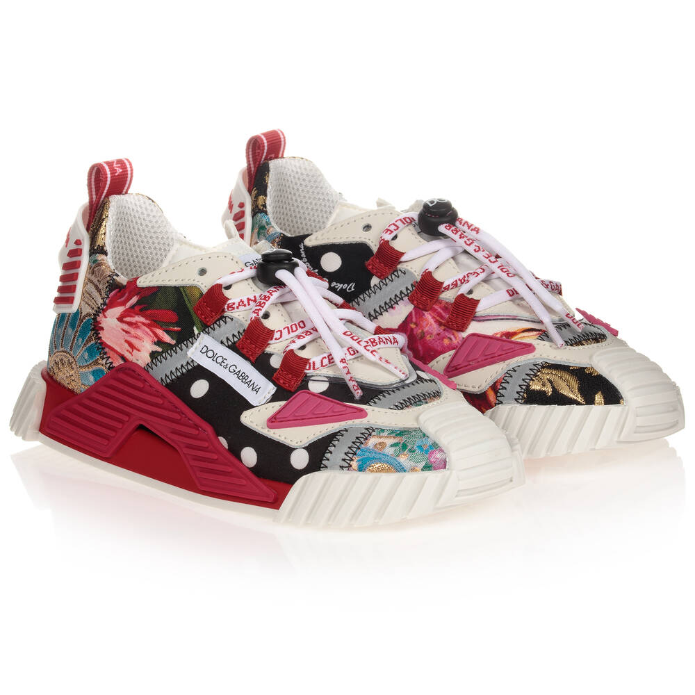 Dolce & Gabbana - Floral Patchwork Trainers | Childrensalon