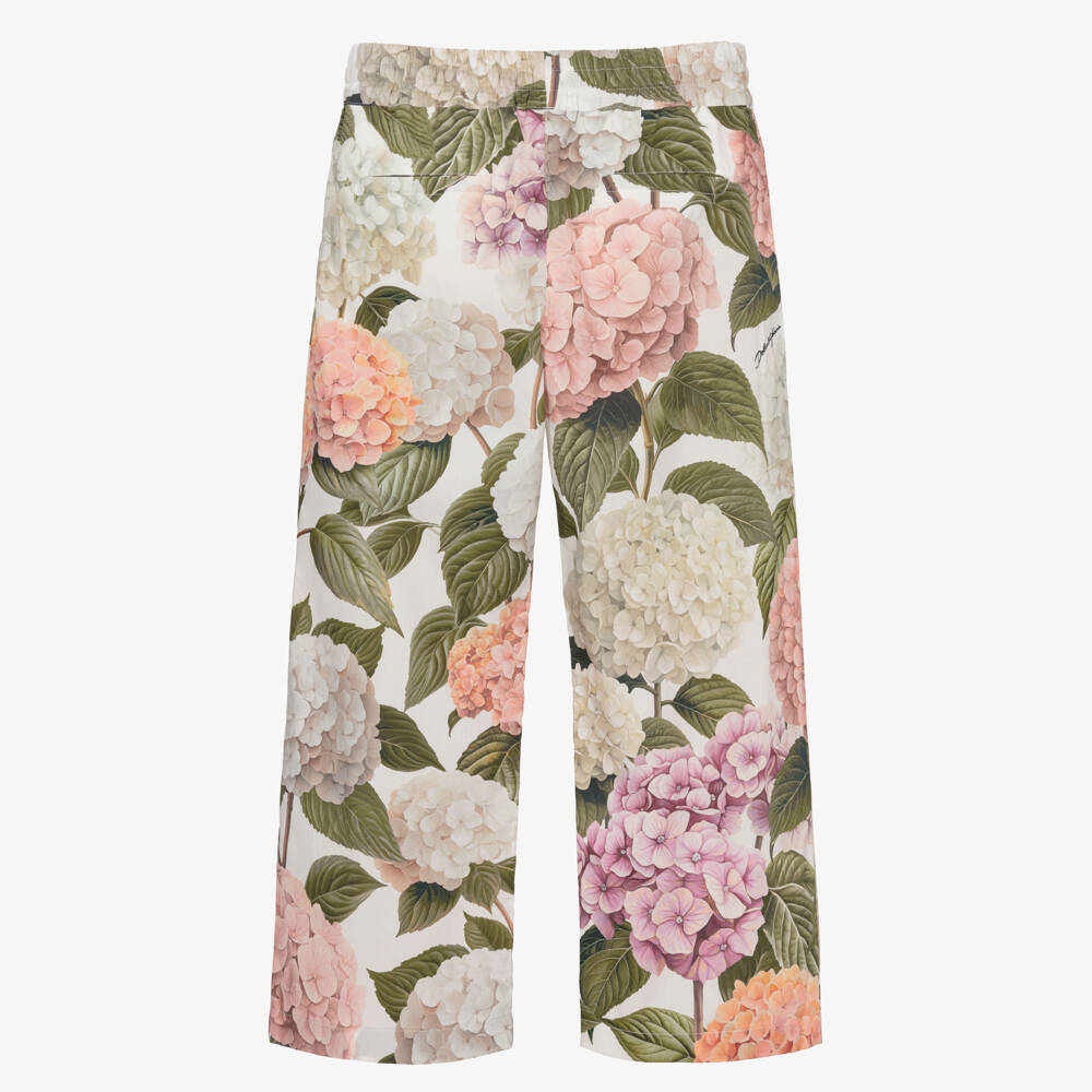 Dolce & Gabbana-Girl's White Flower Cotton Bottoms | Childrensalon Outlet