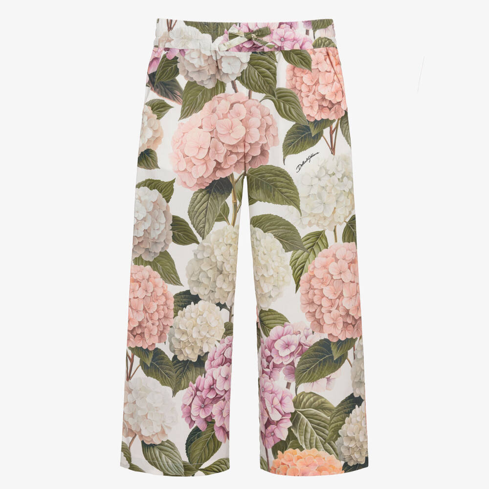 Dolce & Gabbana-Girl's White Flower Cotton Bottoms | Childrensalon Outlet